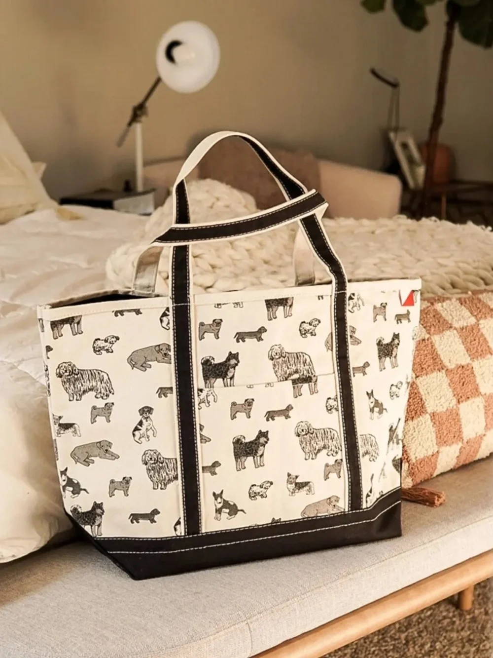 Big Dog Print Tote Bag